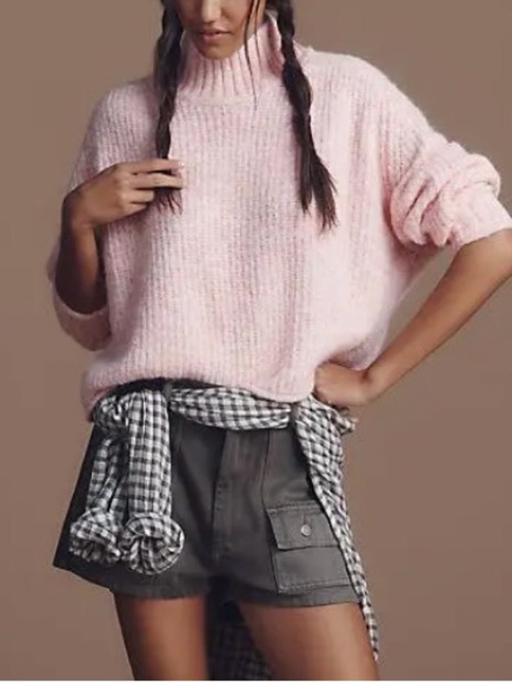NWT Anthropologie Dawn Mock-Neck Chunky Sweater by Pilcro
